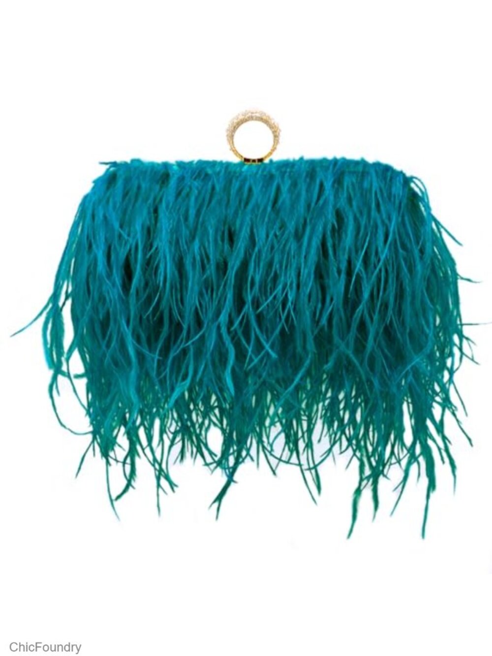 Ostrich Feather Evening Clutch Crossbody Bag Handmade